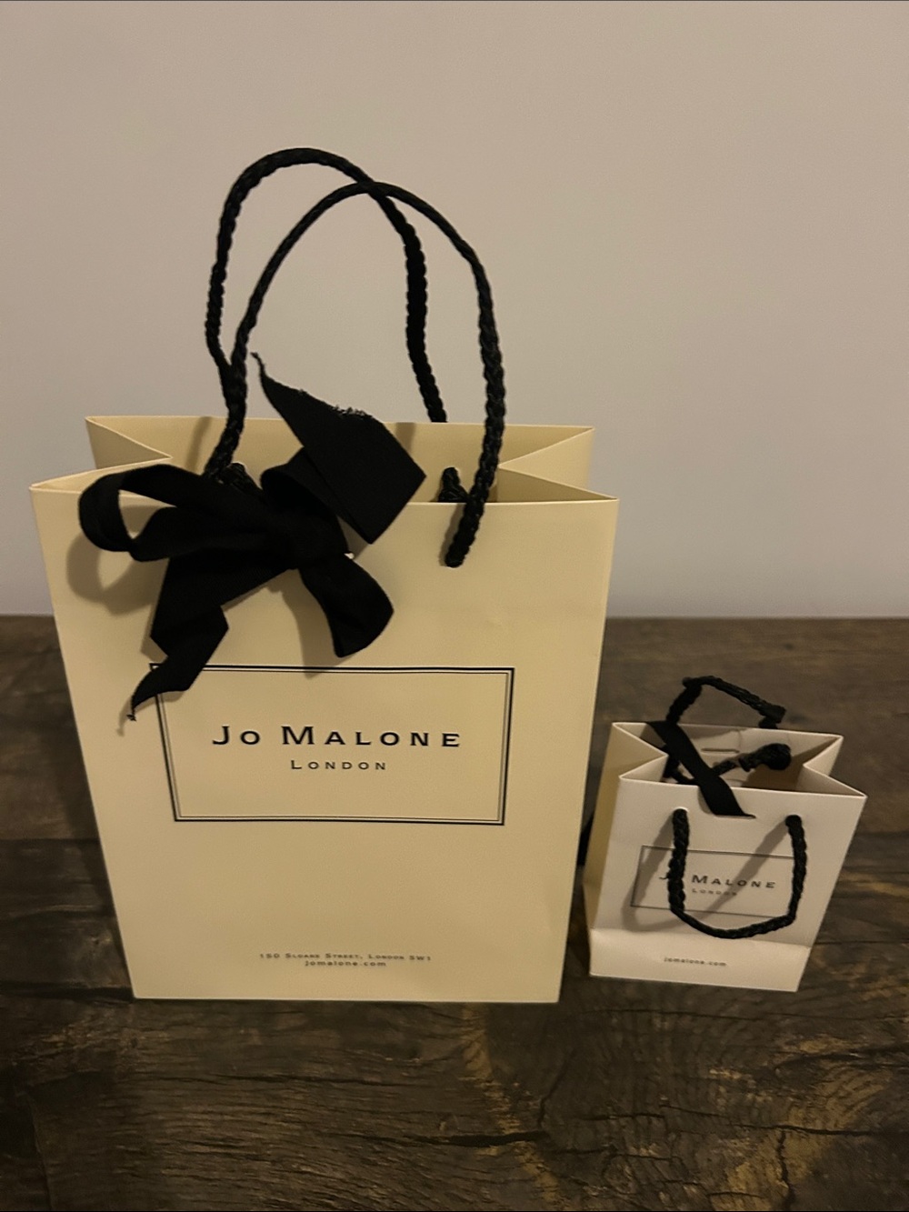 Jo Malone Cream Black Ribbon bags